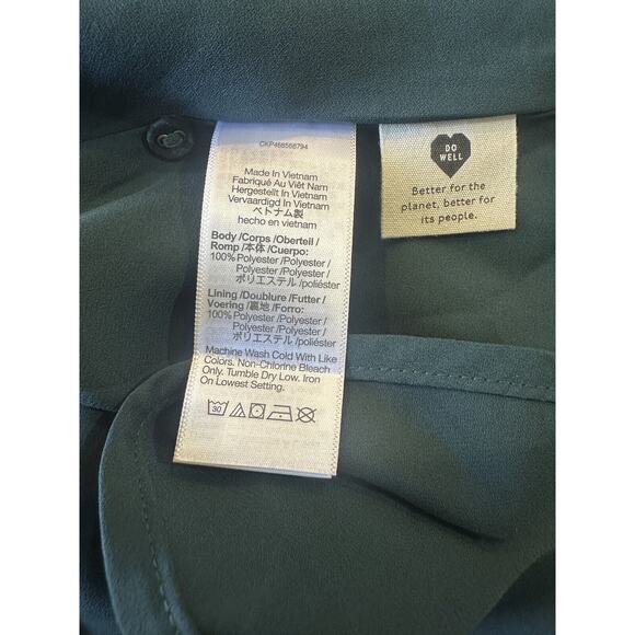 Madewell Long Sleeve Cutout Midi Dress Smoky Spruce Green Black Women's Medium - Picture 12 of 16